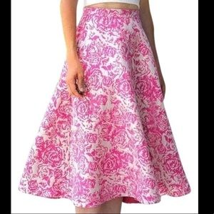 CHAMPAGNE & STRAWBERRY Pink Rose Brocade Skirts M